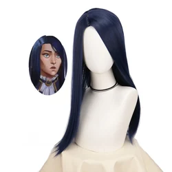 Game Arcane Caitlyn Cosplay Wig Dark Blue Long Straight Heat Resistant Synthetic Hair The Sheriff of Piltover Wigs Cos Party