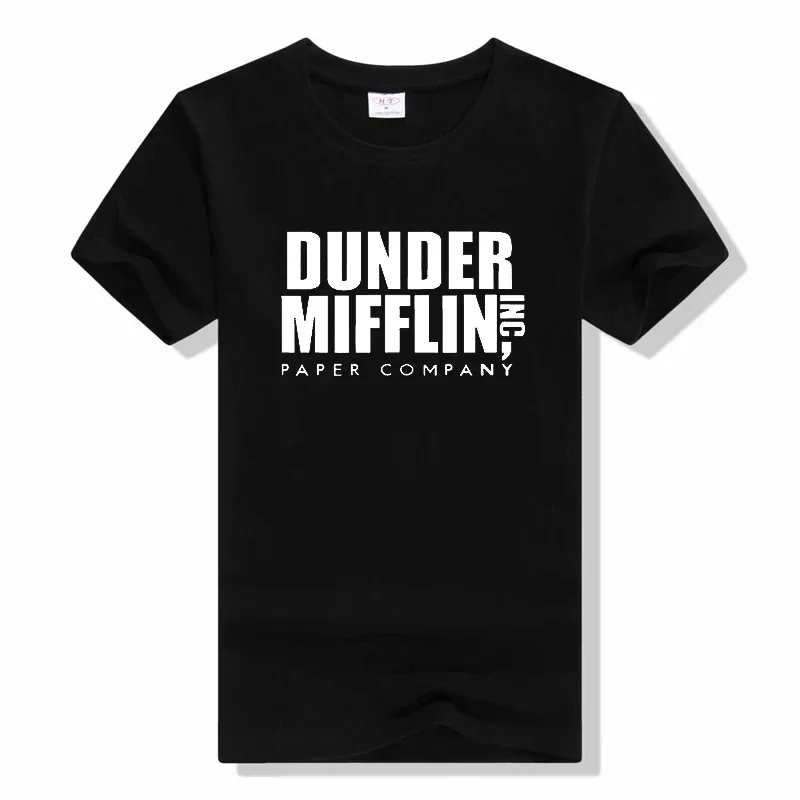 DUNDER MIFFLIN TShirt Men Fashion T-shirts Cotton Tshirt Office Tops Tees Women Tshirt Boy Tees Summer Round neck Short sleeveds