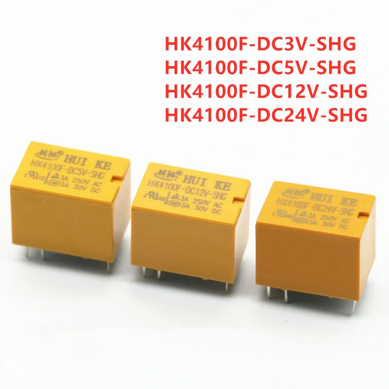 

Relay Hk4100f-dc24v-shg Hk4100f-dc12v-shg Hk4100f-dc5v-shg Hk4100f-dc03v-shg 3v 5v 12v 24v 3a 6pins Mini Power Relays