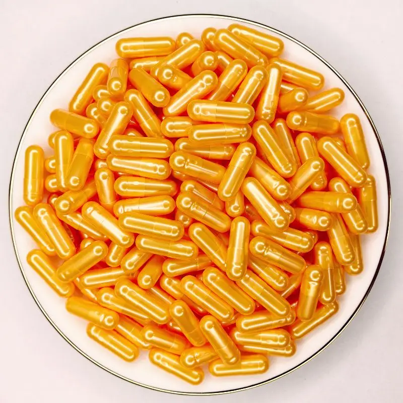 1000/5000/10000pcs 0# Pearl Gold Yellow Capsules Hollow Gelatin Capsules Empty Capsules Shell Joined or Separated