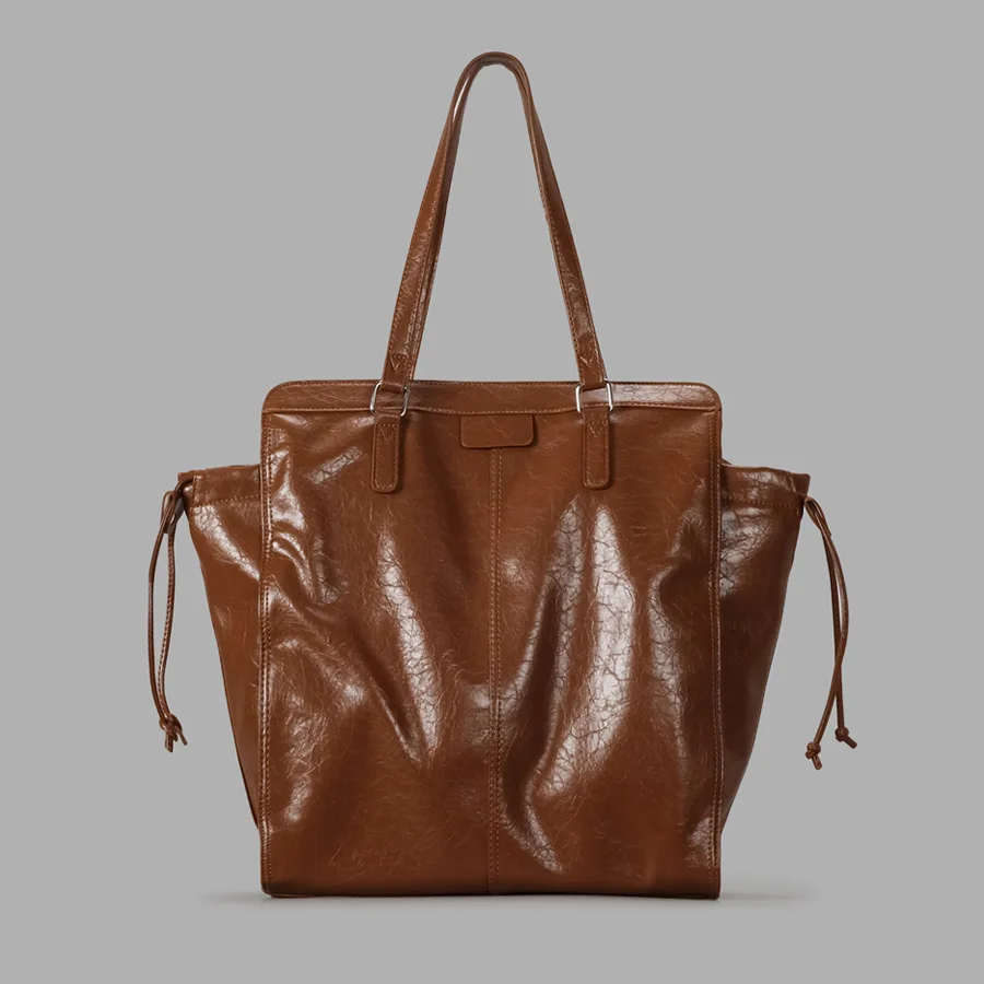 

2025 French Wing Large Capacity Tote Bag Trendy Sewing Line Handbag Commuter Single Shoulder Bag for Women