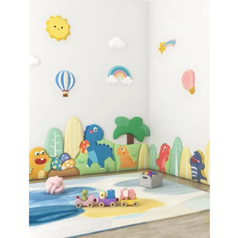 Anti-collision soft bag decoration bedroom bedside self-adhesive wall sticker wall surround cartoon 3D  background wall150*80