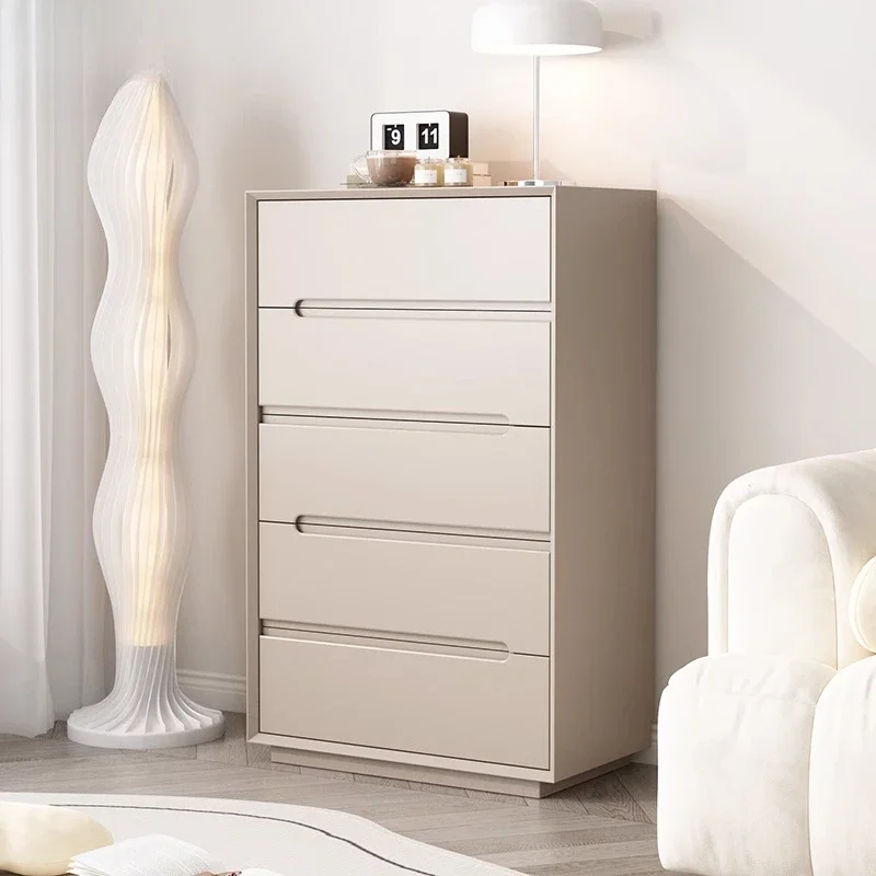

Italian minimalist solid wood chest of drawers living room storage cabinet light luxury simple bedroom storage side cabinet crea