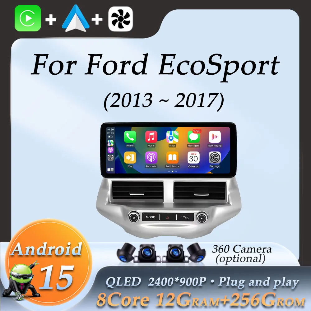 DSP Stereo Split Screen for Ford EcoSport 2013 - 2017 Wireless CarPlay Car Radio Video Multimedia Audio Player GPS Navigation BT