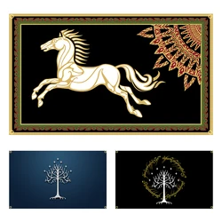 90x150cm White Tree of Gondor The Kingdom of Rohan Flag Banner Decoration FLAGCORE