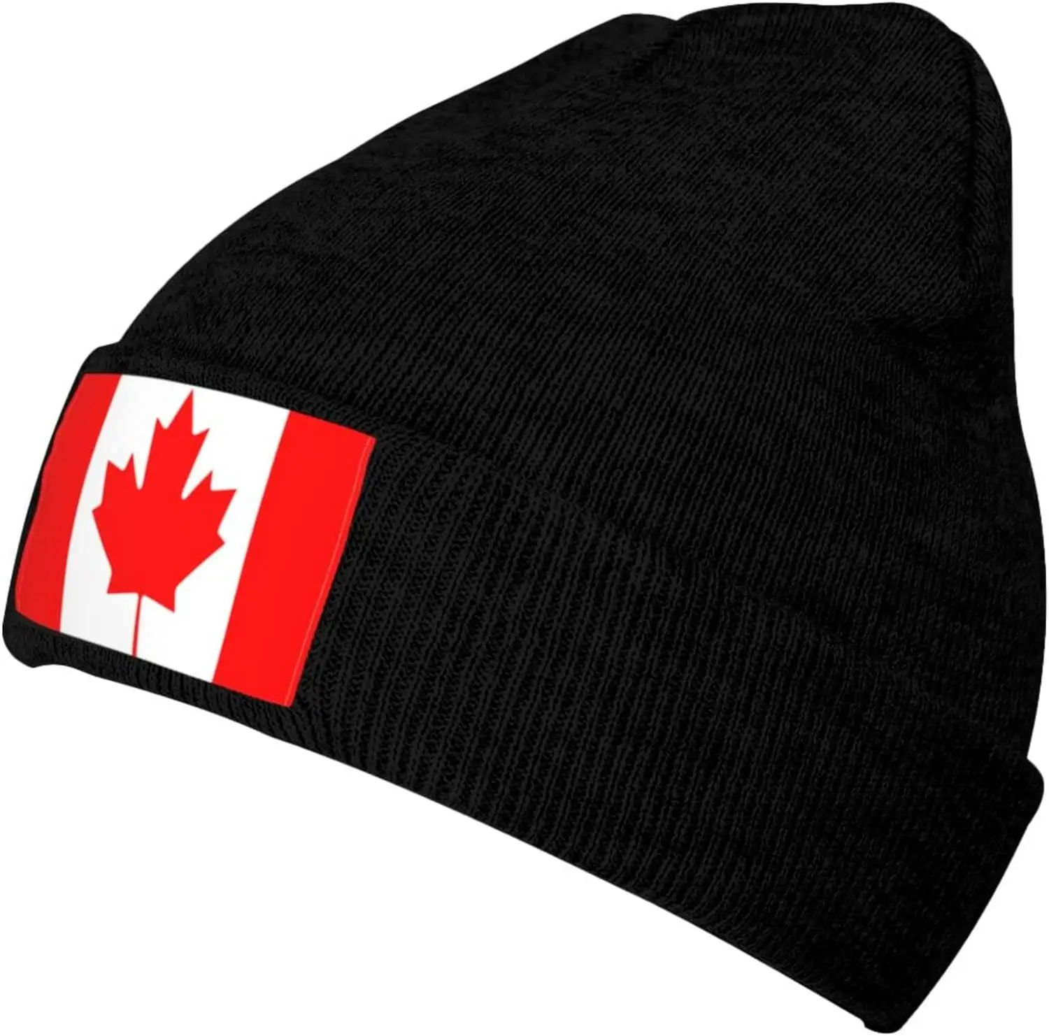 Canada Canadian Flag Knit Beanie Winter Hats for Men and Women Knitted Cuffed Skull Cap Acrylic Daily Beanie Hat