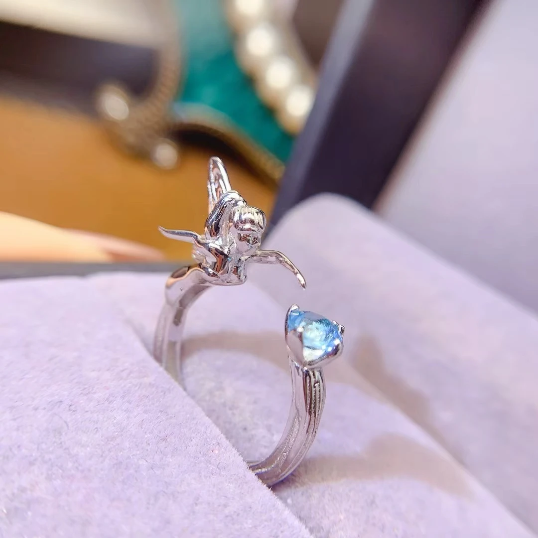 KJJEAXCMY Women's Ring| Natural Topaz with S925 silver , electroplated color retention process, high-clarity surppting testing