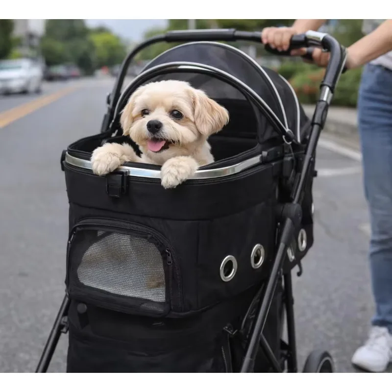 

High Quality Luxury Easy to Assemble Foldable Portable Breathable and Comfortable Four-wheel Pet Stroller