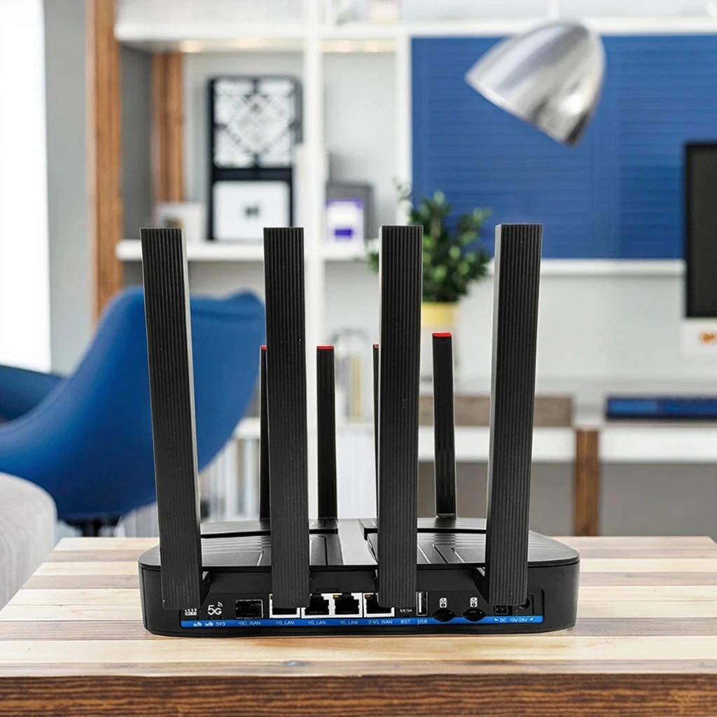 BE19000 5G Tri Band WiFi 7 Router with Dual SIM Slot 19000Mbps Speed 2.5G WAN Port OpenWRT CPE for Industrial and Enterprise Use