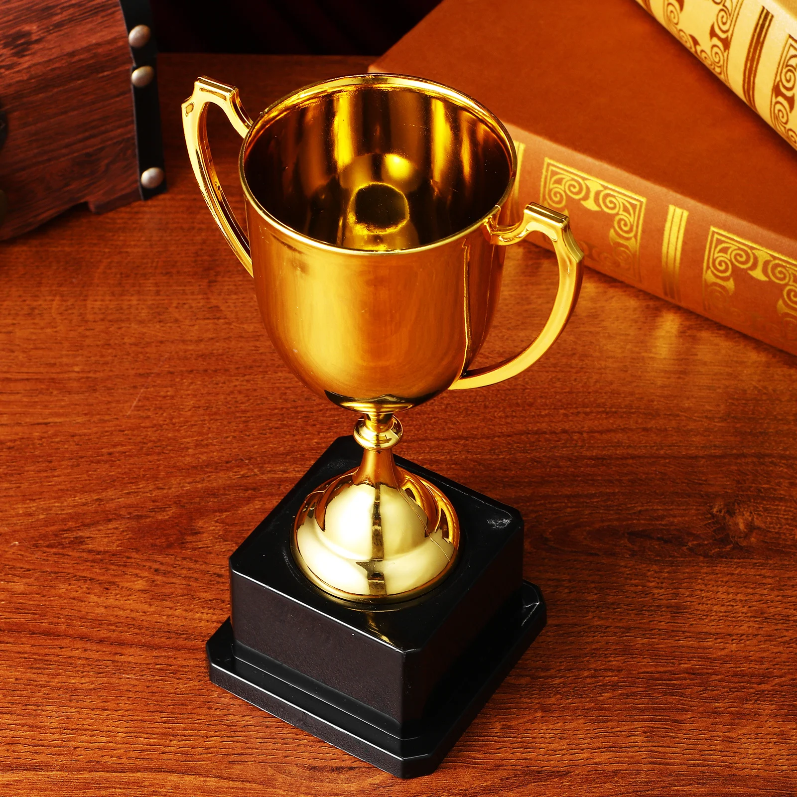 

Gold Trophy Sports Cup Award Medium Celebration Trophies Participation Traveling Plastic Soccer and Women