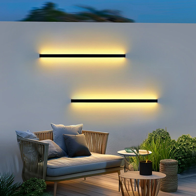 Wall Lights Modern Waterproof Outdoor Porch Lights Straight Line LED for Bedroom Living Room Background Decor Kitchen lamp