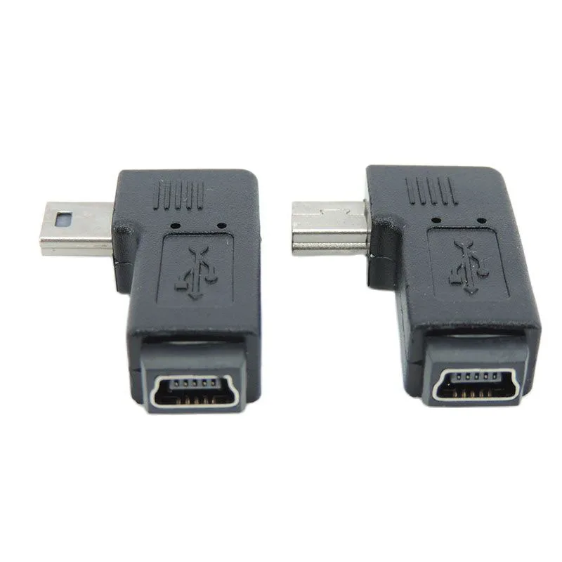 Mini USB 5pin Elbow Male to Female 90 Degree Adapter M to F Left and Right Angle Extended Adapter Converter Connector a7