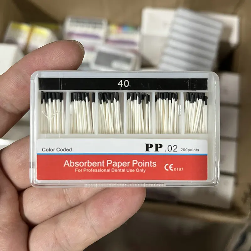 Dental 02/04 Absorbierende Papierpunkte Wurzelkanal-Reinigung Endodontie Baumwollfaser-Spitzen Zahnarztprodukt Gemischte Größen – Detail 6