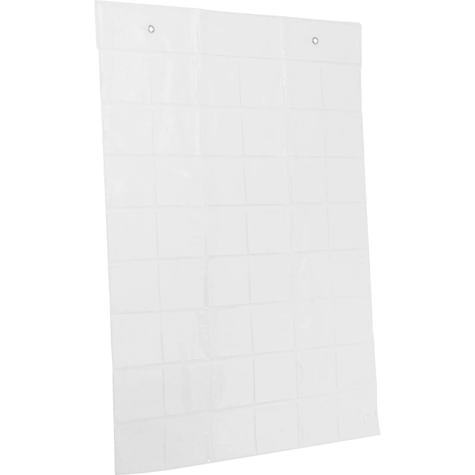 48-Pocket Clear PVC Hanging Pocket Chart for Classroom Word Cards, Math & Storytelling Organization