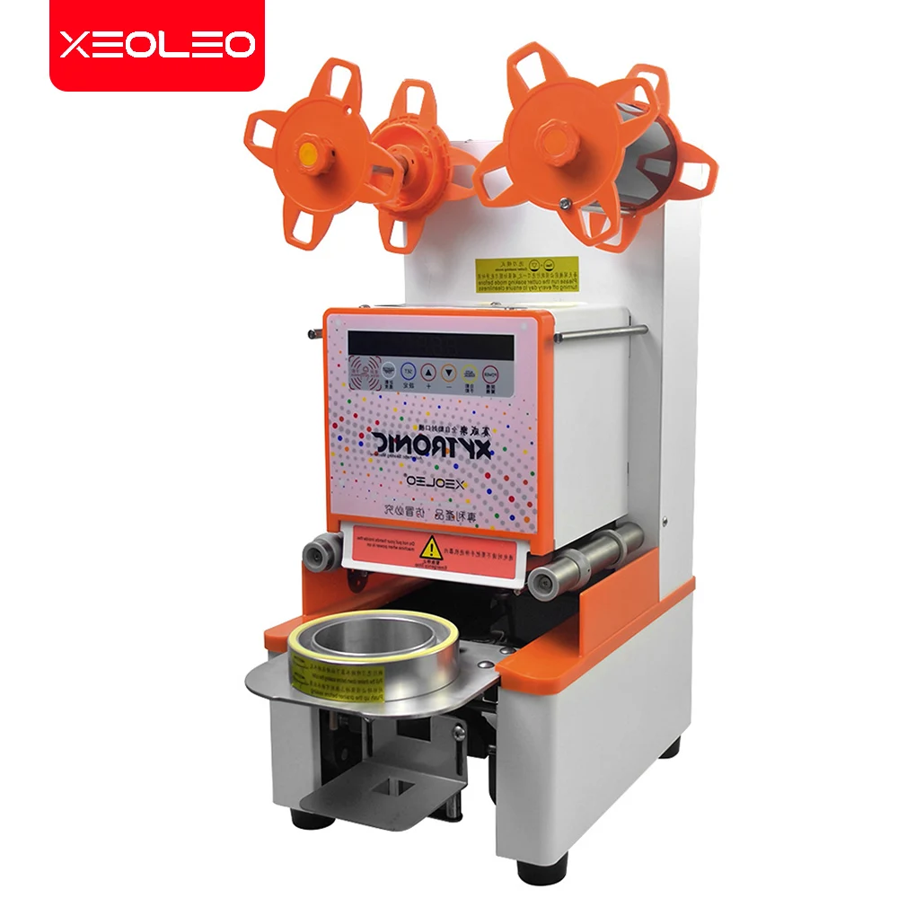 

XEOLEO Cup Sealing Machine Juice/MilkTea/Coffee/Bubble Tea Shop Electric Bubble Tea Cup Sealer Food Sealer 90mm Diameter