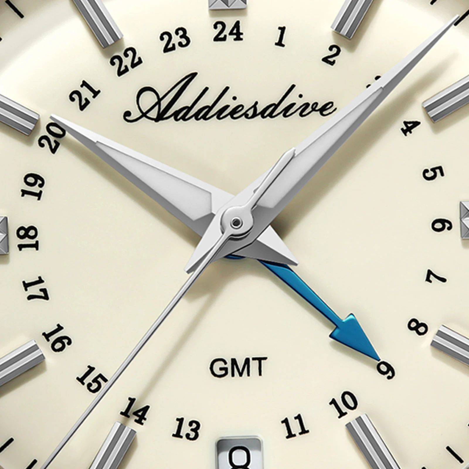 ADDIESDIVE GMT Men Quartz Watch Swiss Landa 515-24H Bubble Mirror Glass 100m Waterproof BGW9 Luminous Wristwatch reloj hombre