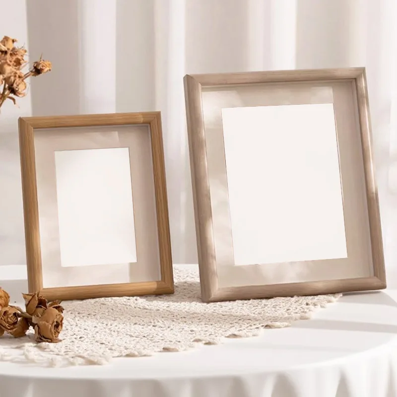 3D Hollow Photo Frame Tabletop Wooden Creative Picture Frame Square Room Decorative Antiques Photocard Holder Home Decorations