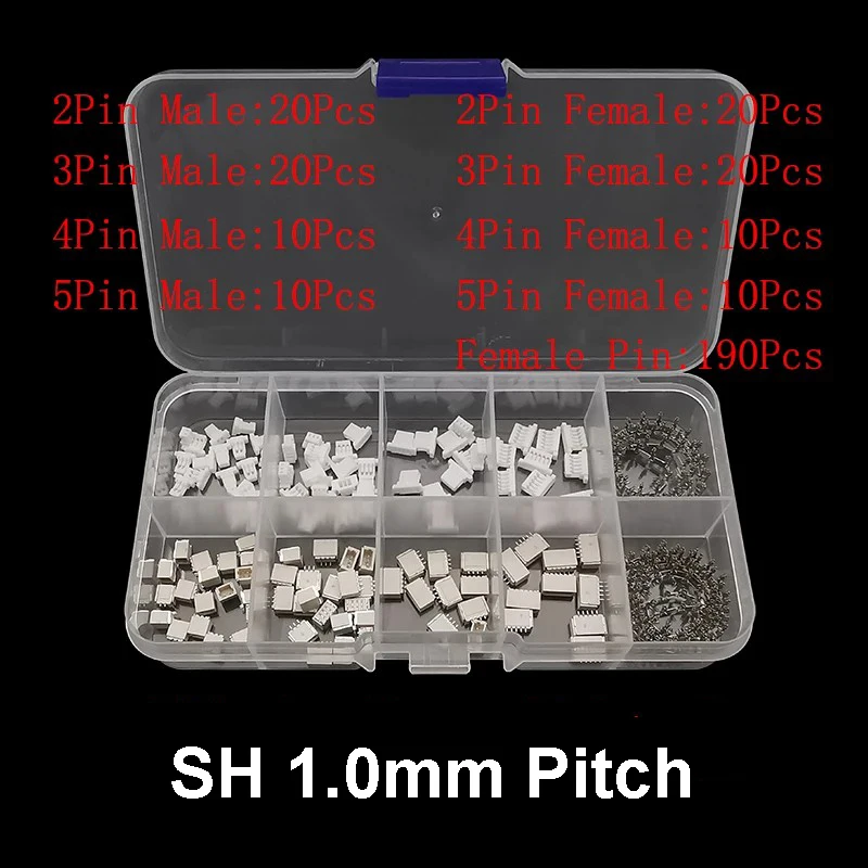 1 Box SH 1,0 MM/JST 1,25 mm/ZH 1,5 mm/PH 2,0 mm/XH2,54 mm/VH 3,96 mm Stecker Buchse Gehäuse Crimp Terminal Connector Kit