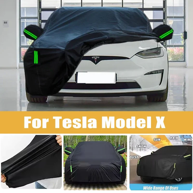 

For Tesla Model X Full Car Cover Four Seasons Outdoor Sun Anti UV Rain Snow Dust Protection Oxford Cloth Accessories