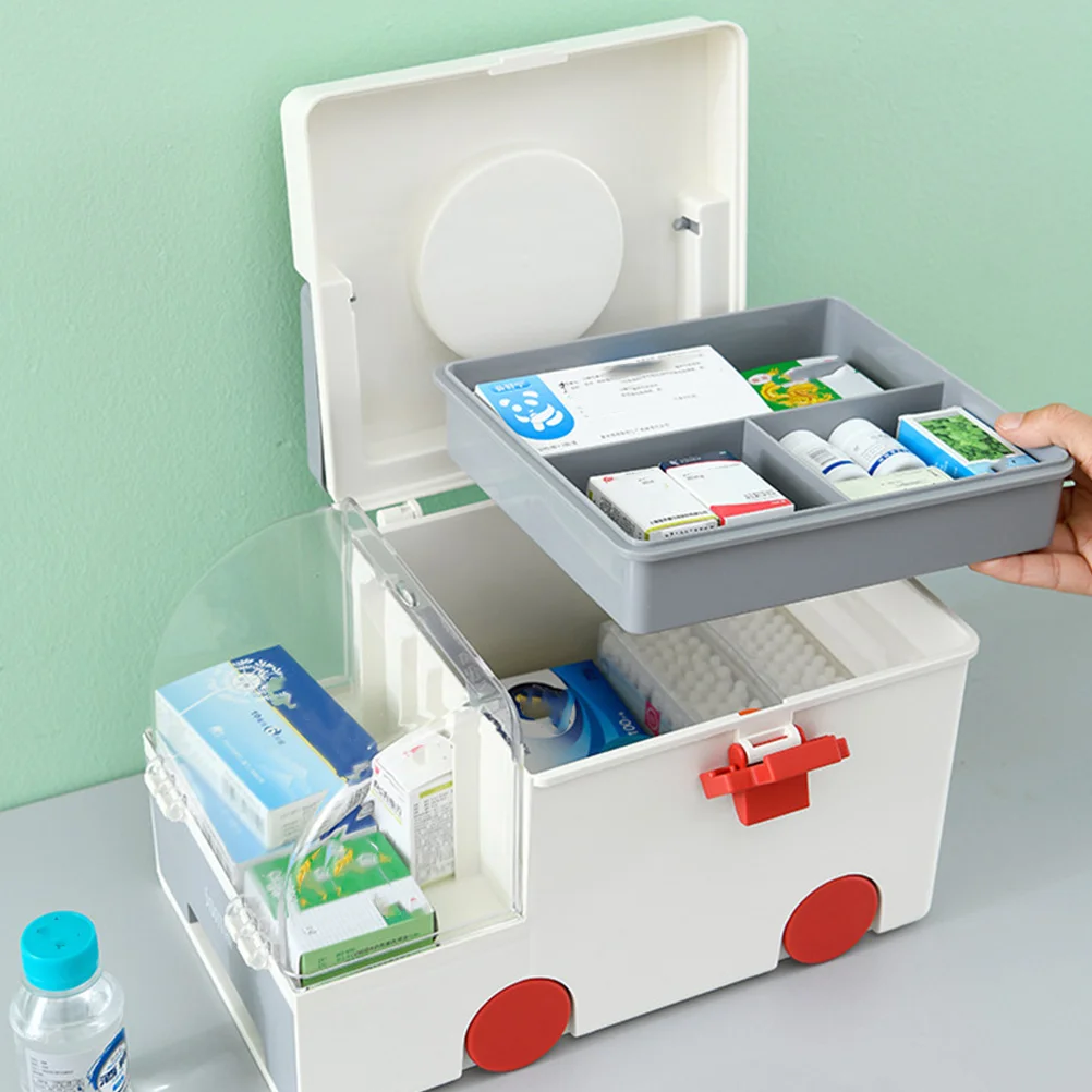 

Large Aid Box Household Medical Storage Case Emergency Organizer Medicine Container Family Business Sports Travel
