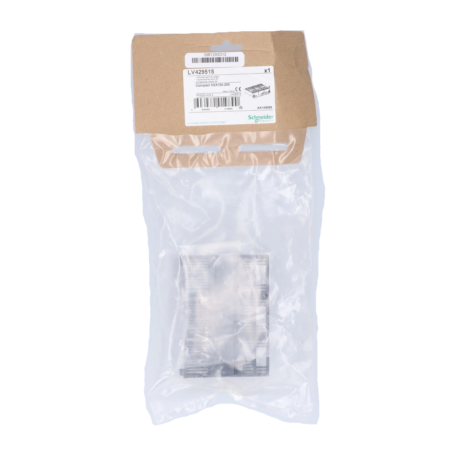 LV429515 Short terminal shield, Compact NSX, EasyPact CVS, 3 poles, pitch 35 mm