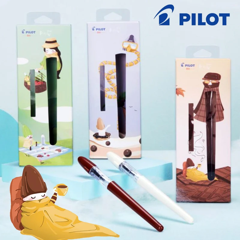 

New PILOT Fountain Pen FP-60R Milk Tea Series Student Writing Adult Practice Calligraphy Pen Replaceable Ink Capsules Stationery