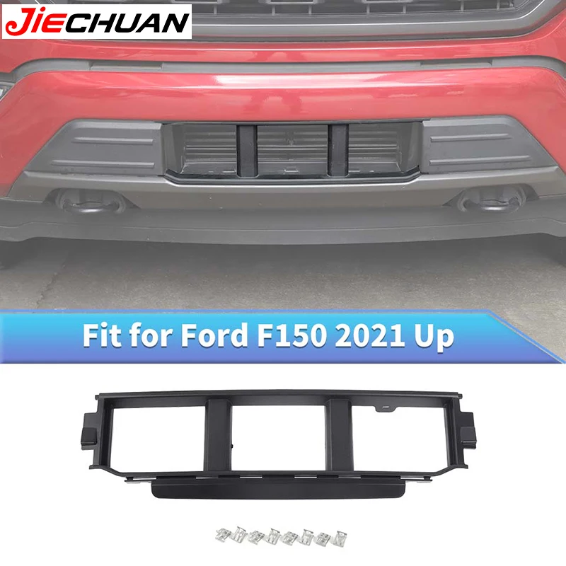 

JIECHUAN ABS Black Car Front Bumper Lower Grille Guards Pads decoration Panel Fit For Ford F150 2021 Up,Car Exterior Accessories