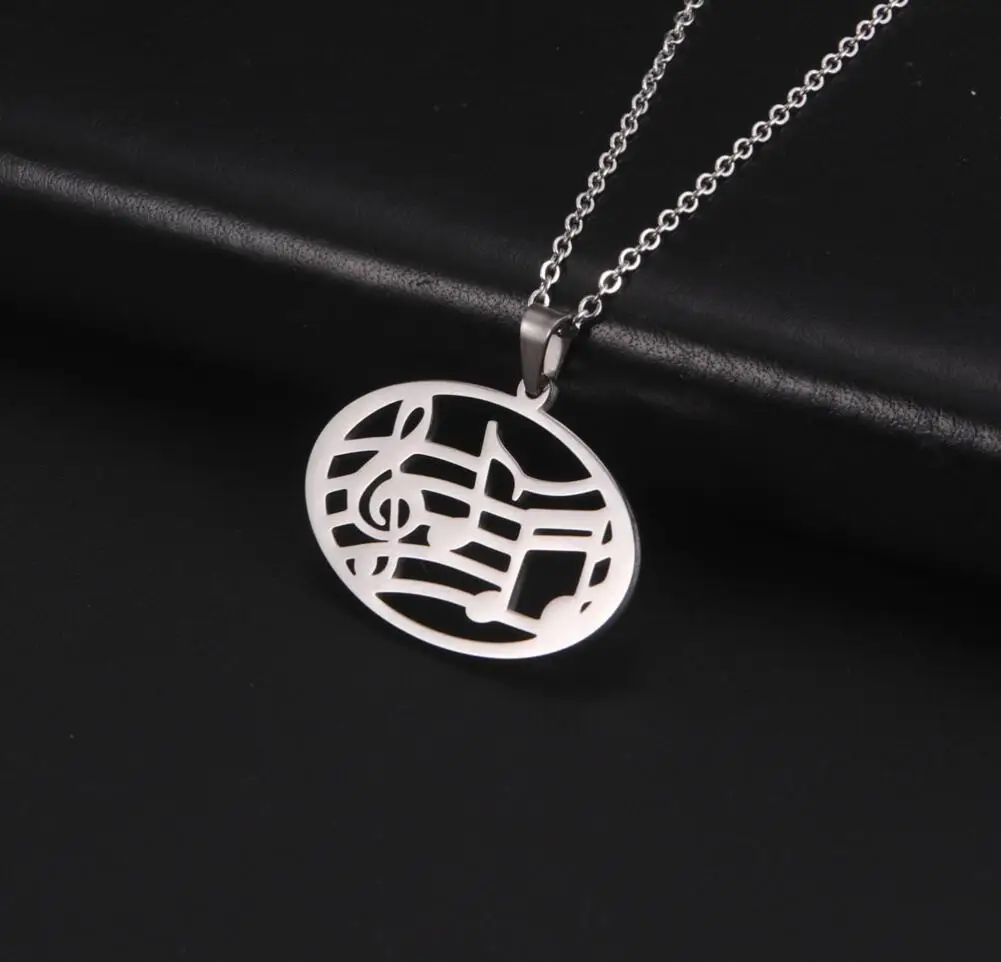 

1PC Music Note Necklace Treble Clef Music Staff Pendant Choker Clavicle Chain Artist Concert Jewelry Gift F1487