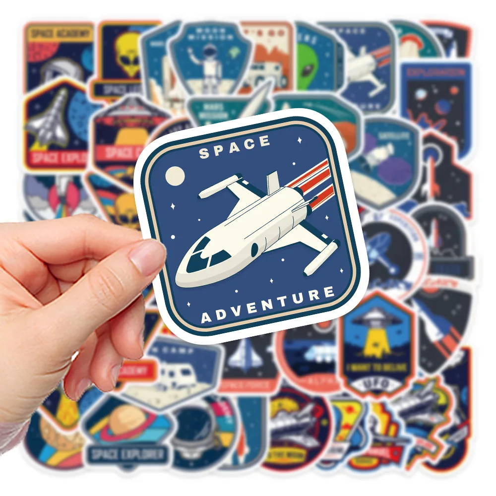50PCS Vintage Space Adventure Stickers Nasa Decals For Phone Laptop Suitcase Notebook Skateboard Waterproof Sticker