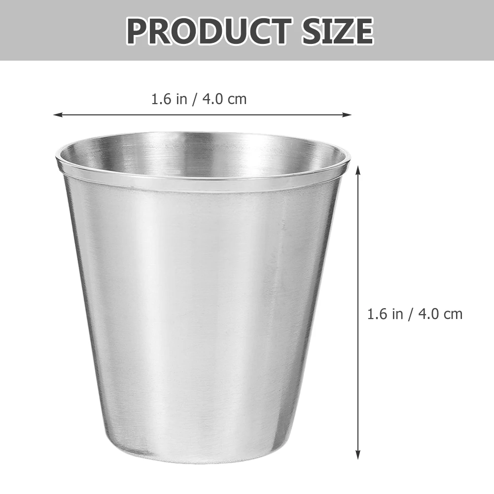 

18Pcs Stainless Steel Beer Cups Metal Wine Glasses Shatterproof Portable for Family Bar Restaurant Ktv Use