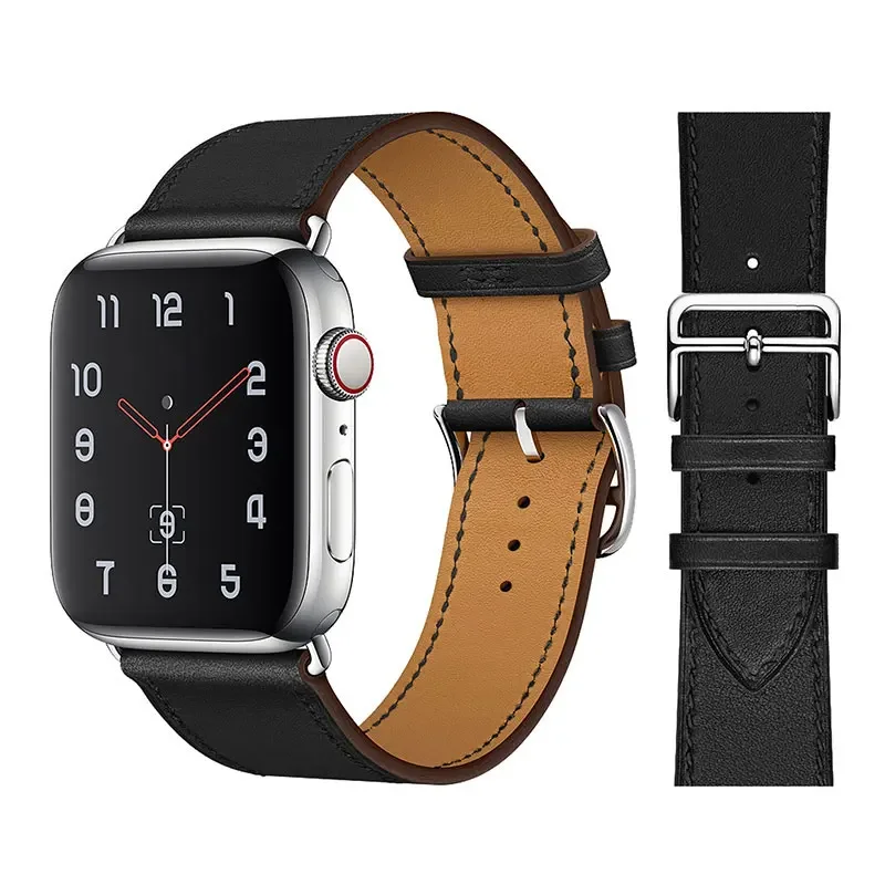 

Leather Strap for Apple Watch 10 42mm 46mm Band 49mm 45mm 41mm 44mm 42mm 40mm 38mm bracelet Belt iWatch 9 8 7 6 5 4 3 SE Correa