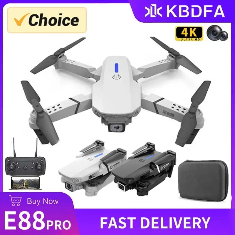 E88 RC Drone With Camera 2.4GHz 4CH Altitude Hold Headless Mode Foldable RC Quadcopter Model Toys For Boys Girls Birthday Gifts