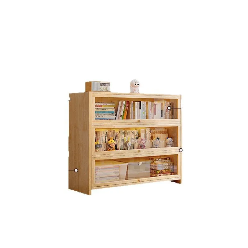 #Solidwood free combination bookcase Modular storage cabinet Integrated storage against the wall Low cabinet Floor display shelf