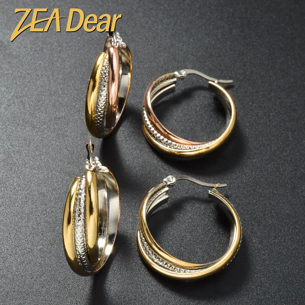 ZEADear Punk Jewelry Hoop Earrings High Quality Stainless Steel Chic Earring Women Girl Gift