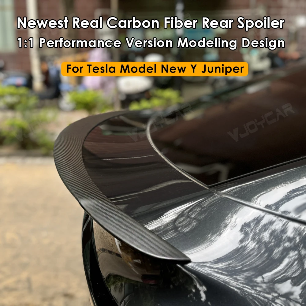 Carbon Fiber Spoiler for Tesla New Model Y Juniper Car Modified Accessory Rear Sports Spoiler Wing Sticker