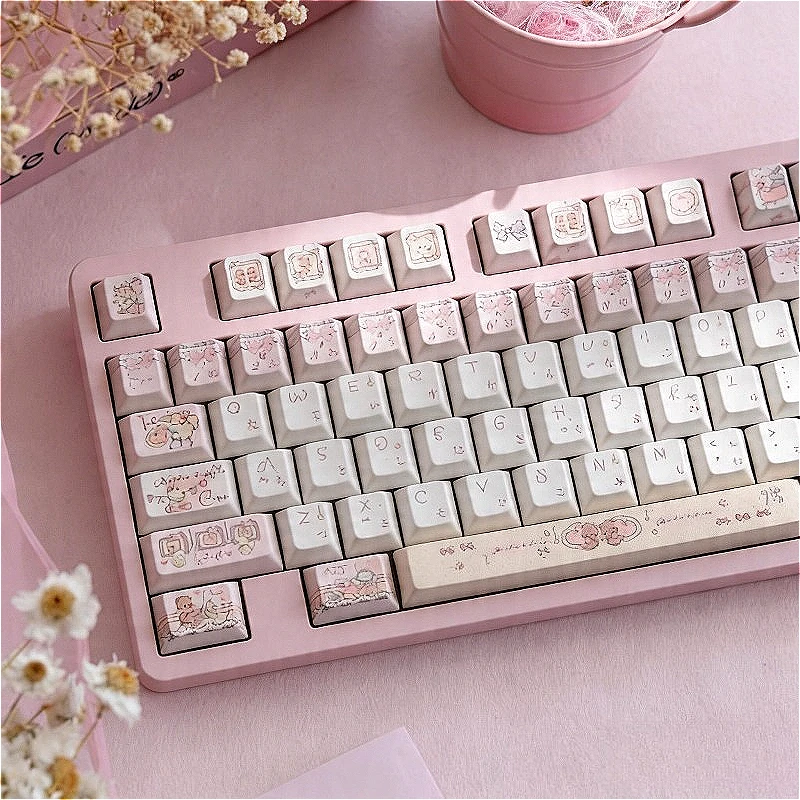 Dreamcatcher Theme Keycaps Set Customized PBT Sublimation Cherry Profile Keyboard Cap for Gaming Mechanical Keyboard Accessories
