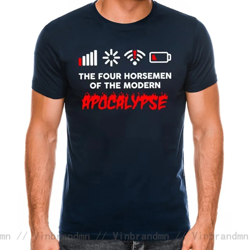 Funny New The Four Horsemen Of The Modern Apocalypse T-Shirt Fun Geek Nerd No Signal Wifi Unisex Men Women Tops Tee Shirt tshirt