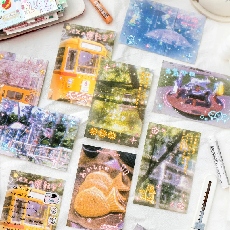 40 صفحة اليابانية الرجعية مذكرة الوسادة سكرابوكينغ DIY Kawaii القرطاسية غير مثبت ملاحظات مجلة المواد الكولاج