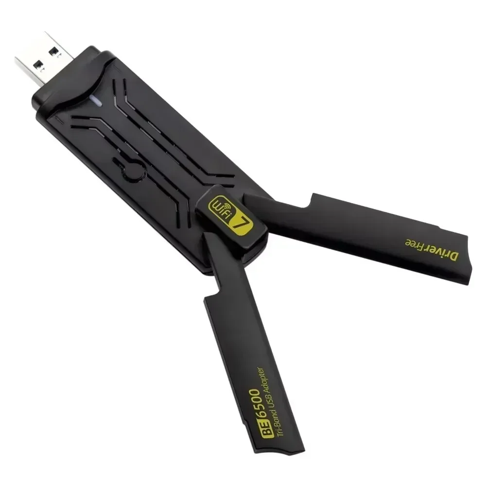 

Usb Wifi 7 Adapter BE6500 Tri-Band 6G/5G/2G Usb 3.0 Adaptador Antena Wifi Para PC Network Card Receiver Dongle