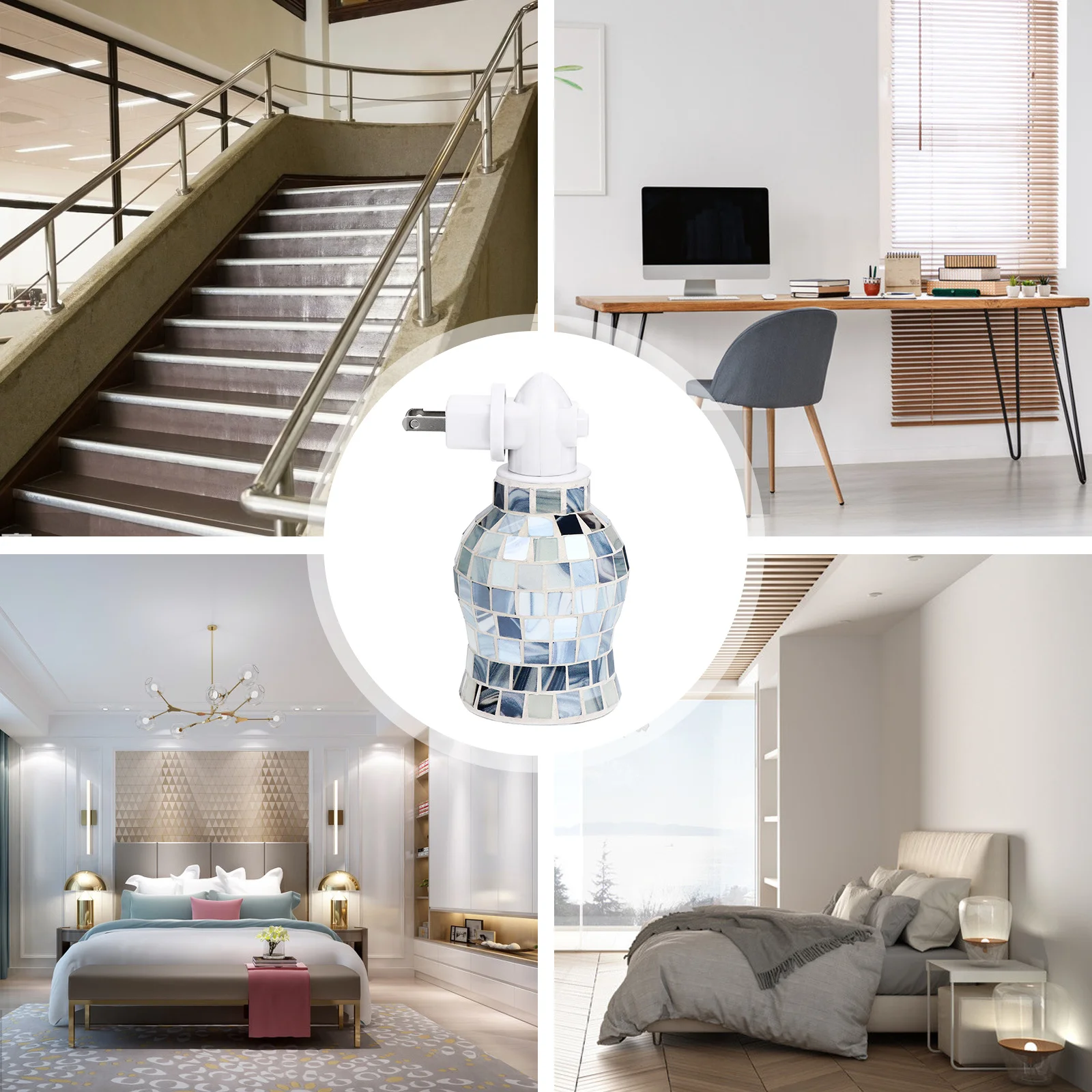 

1Pcs Glass Warmer Fragrance Lamp Electric Wax Burner Home Night Light Smokeless Aromatherapy Lamp Plug-in