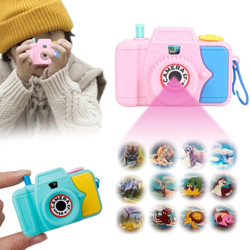 3Pcs Kids Mini Cartoon Animal Pattern Camera Toy Projection Camera Child Educational Toys Boys Girls Birthday Party Gifts