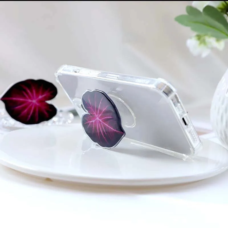 Huawei用ユニバーサル電話ホルダー,折りたたみ式スタンド,プリティリーフ,アクリル,iPhone 16 pro maxと互換性あり