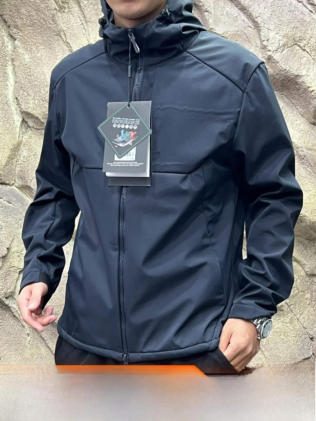 Outdoor Windproof Warm Waterproof Soft  Jacket 3D Cut Composite Mink Autumn Winter Men's Clothing Standard Fit Hooded