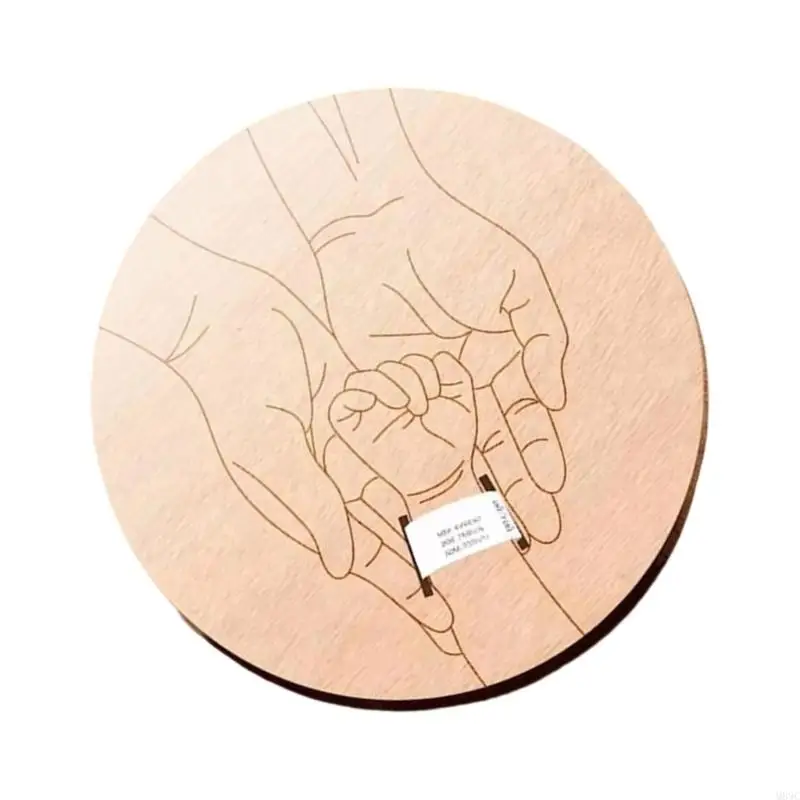Houten Geboortebandje Strak Modern Ontwerp - alternate angle