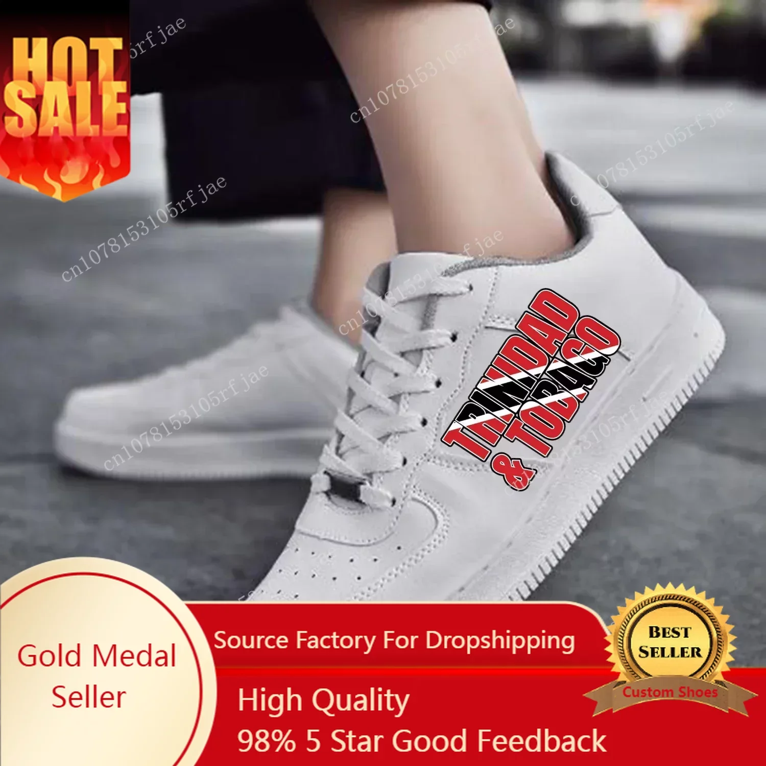 

Trinidad and Tobago Flag AF Basketball Mens Womens Sports Running High Quality Flats Force Sneakers Lace Up Mesh Custom Shoe