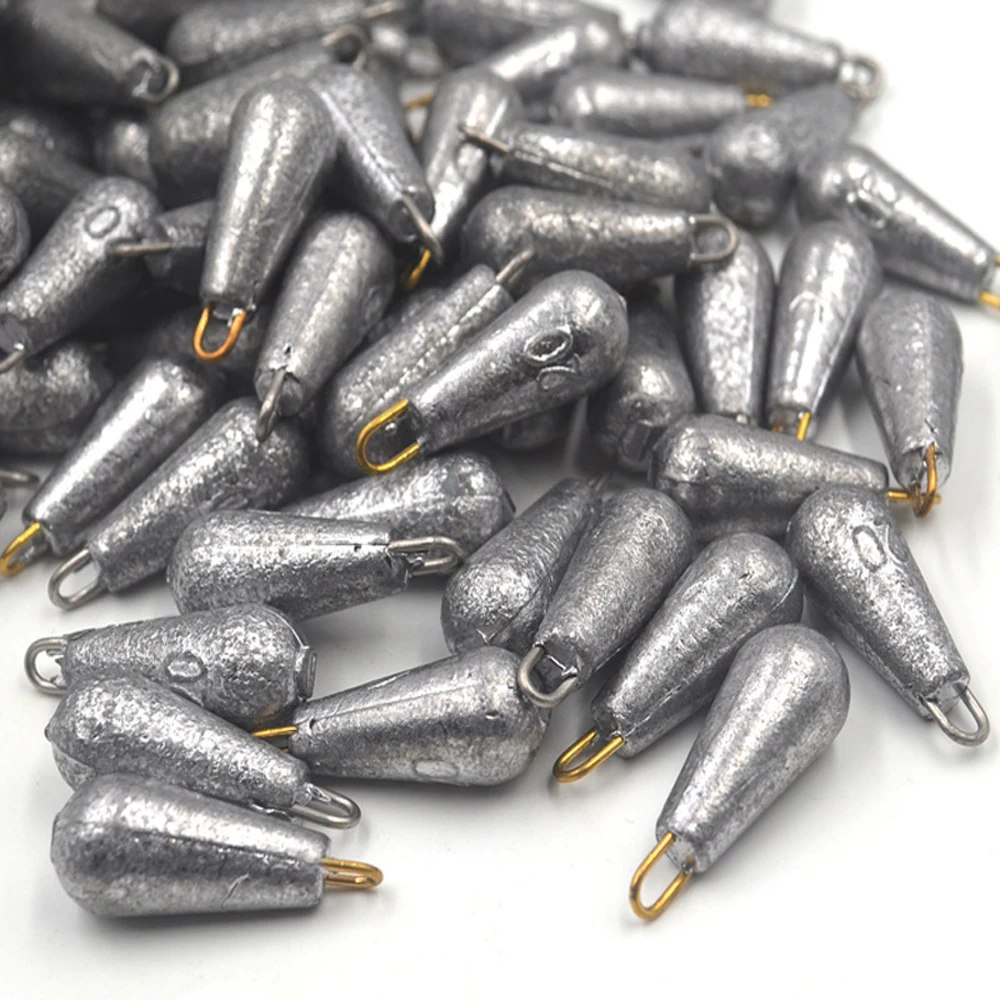 

Fishing Tools Oval 10g-100g Split Shot Water Droplets Lead Sinkers Lead Weights