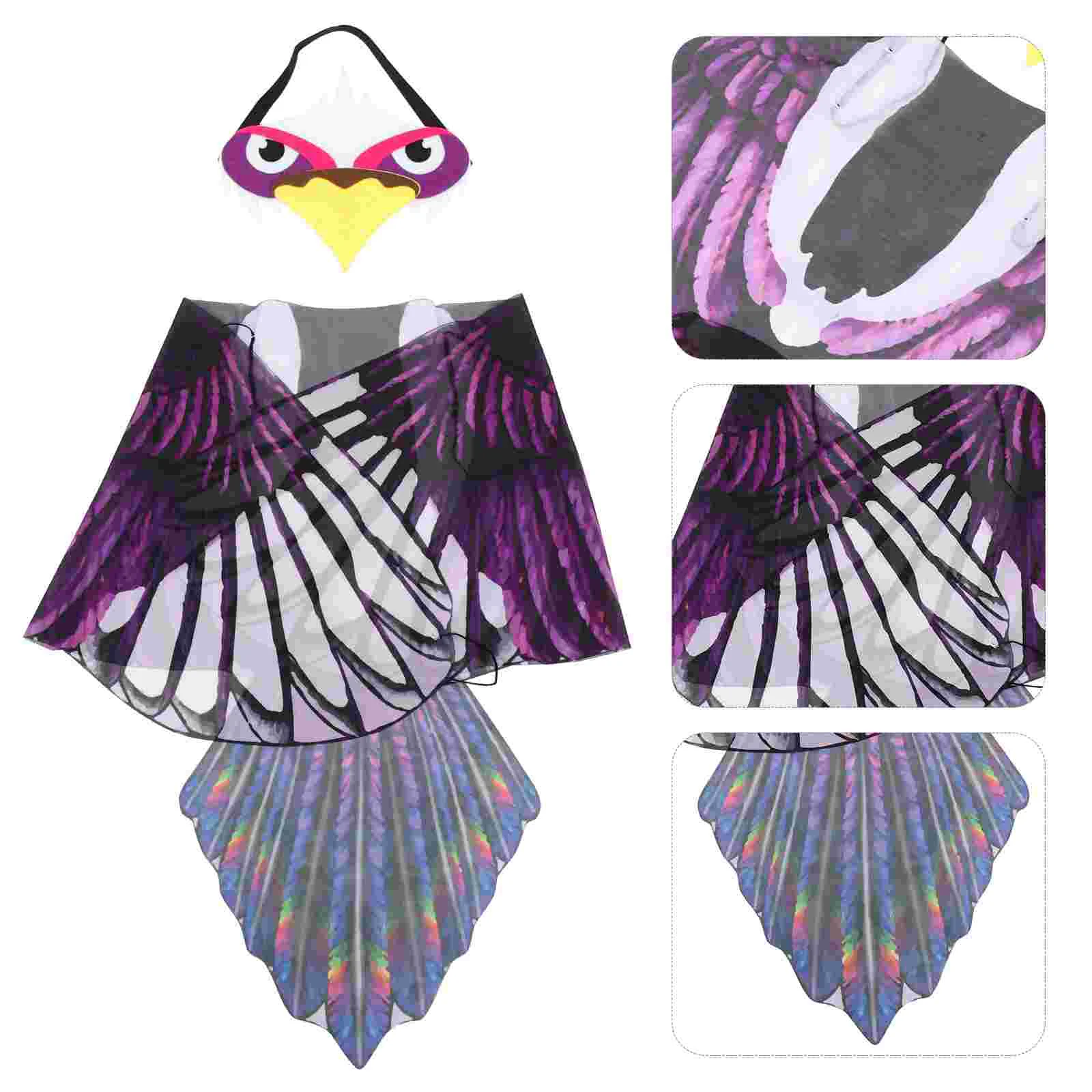 Girl Eagle Wings Miss Halloween Masks Costumes for Women Chiffon Bird Adult Kids Performance Prop