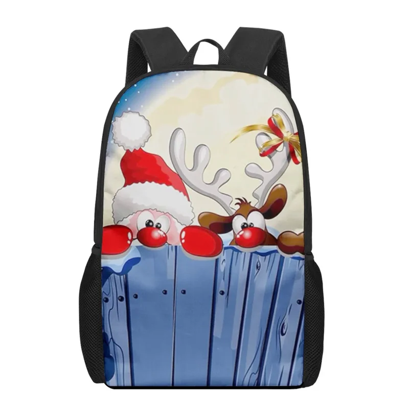 Christmas Santa Claus Printing Children Backpacks Students Boys Girls School Bags Teenage Laptop Backpack Casual Travel Bagpack