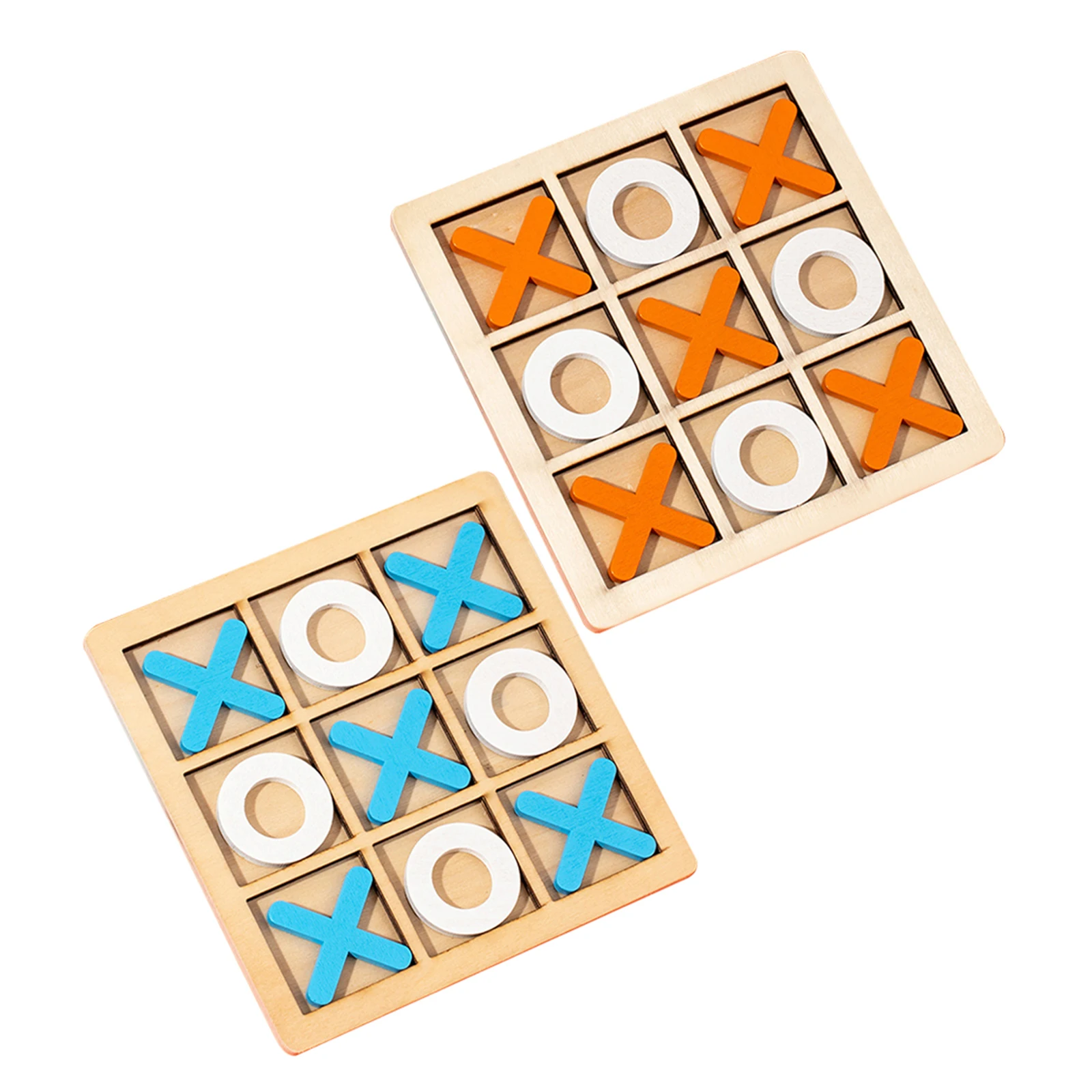 2 Sets Toys Wooden Tic Toe Game Chess Kids Tabletop Children Board Parent-children Interactive Dining Chessboard Games Toddler