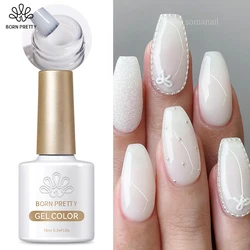 BORN PRETTY 10ML Milky White Gel Nail Polish Nude Gel Polish Natural Color Translucent Jelly Gel Polish Soak Off Clear Gel